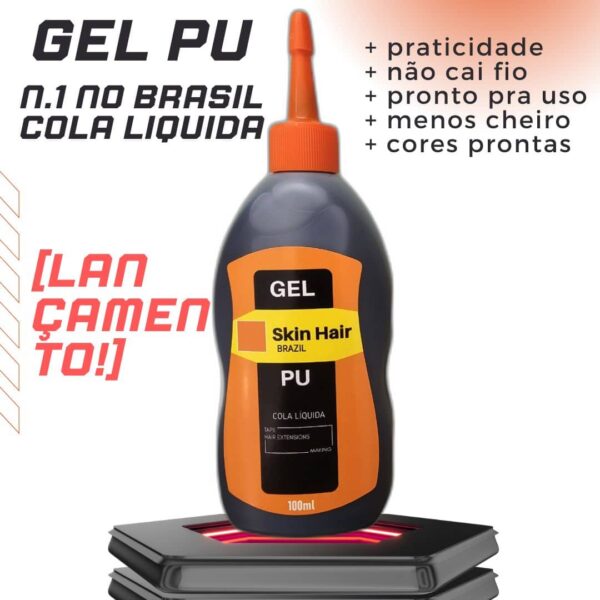 Gel pu Preto cola liquida skinhairbrazil