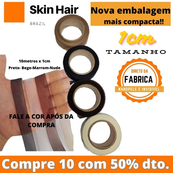 kit 10 poliester micropele 1cm, nanopele skinhairbrazil com 50% desconto